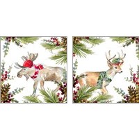 Framed 'Holiday Animal 2 Piece Art Print Set' border=