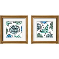 Framed Coastal Contours Fusion 2 Piece Framed Art Print Set