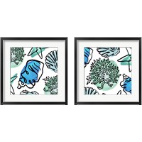 Framed Coastal Contours Fusion 2 Piece Framed Art Print Set