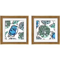 Framed 'Coastal Contours Fusion 2 Piece Framed Art Print Set' border=