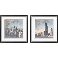 Framed Chicago Skyline 2 Piece Framed Art Print Set