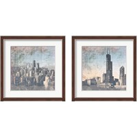 Framed Chicago Skyline 2 Piece Framed Art Print Set