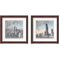 Framed Chicago Skyline 2 Piece Framed Art Print Set