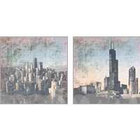 Framed 'Chicago Skyline 2 Piece Art Print Set' border=