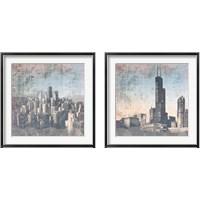 Framed Chicago Skyline 2 Piece Framed Art Print Set