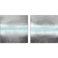 Framed 'Foggy Loon Lake 2 Piece Art Print Set' border=