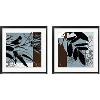 Framed Blue & White Silhouette 2 Piece Framed Art Print Set