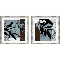 Framed 'Blue & White Silhouette 2 Piece Framed Art Print Set' border=