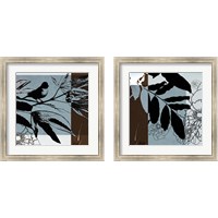 Framed Blue & White Silhouette 2 Piece Framed Art Print Set