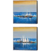 Framed 'Blue Ocean 2 Piece Canvas Print Set' border=