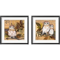 Framed 'Little Owls 2 Piece Framed Art Print Set' border=