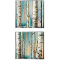 Framed 'Birch Forest 2 Piece Canvas Print Set' border=