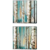 Framed 'Birch Forest 2 Piece Canvas Print Set' border=