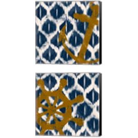 Framed 'Nautical Ikat 2 Piece Canvas Print Set' border=