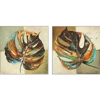 Framed 'Contemporary Leaves 2 Piece Art Print Set' border=