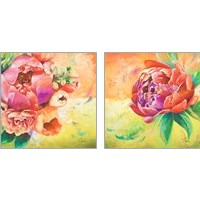 Framed 'Beautiful Bouquet of Peonies 2 Piece Art Print Set' border=