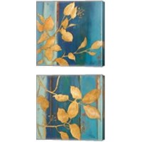 Framed 'Golden Blue 2 Piece Canvas Print Set' border=