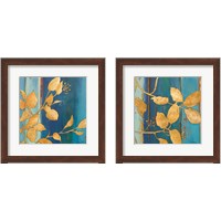 Framed 'Golden Blue 2 Piece Framed Art Print Set' border=
