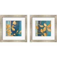 Framed 'Golden Blue 2 Piece Framed Art Print Set' border=