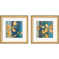 Framed Golden Blue 2 Piece Framed Art Print Set