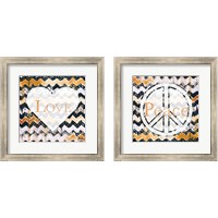 Framed Peace & Love 2 Piece Framed Art Print Set