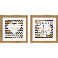 Framed 'Peace & Love 2 Piece Framed Art Print Set' border=