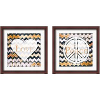 Framed Peace & Love 2 Piece Framed Art Print Set