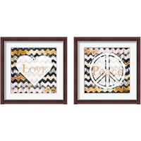 Framed Peace & Love 2 Piece Framed Art Print Set