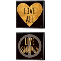 Framed Love and Live 2 Piece Canvas Print Set