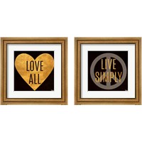 Framed 'Love and Live 2 Piece Framed Art Print Set' border=