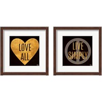 Framed 'Love and Live 2 Piece Framed Art Print Set' border=