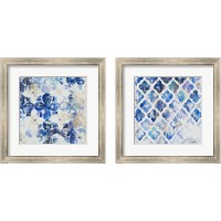 Framed 'Blue Quatrefoil 2 Piece Framed Art Print Set' border=