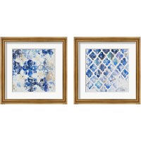 Framed Blue Quatrefoil 2 Piece Framed Art Print Set