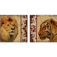 Framed 'Safari Script 2 Piece Art Print Set' border=