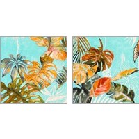 Framed 'Palma Selvas on Blue 2 Piece Art Print Set' border=