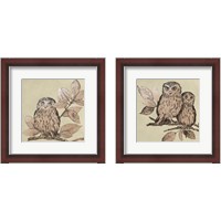 Framed Neutral Little Owls 2 Piece Framed Art Print Set