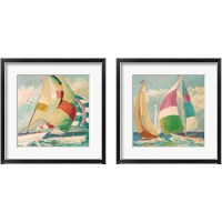 Framed 'Calm Full Sail 2 Piece Framed Art Print Set' border=