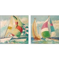 Framed 'Calm Full Sail 2 Piece Art Print Set' border=