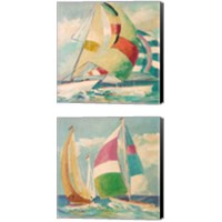 Framed 'Calm Full Sail 2 Piece Canvas Print Set' border=