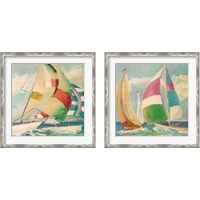 Framed 'Calm Full Sail 2 Piece Framed Art Print Set' border=