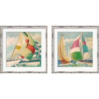 Framed 'Calm Full Sail 2 Piece Framed Art Print Set' border=
