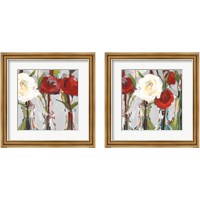 Framed Red Romantic Blossoms 2 Piece Framed Art Print Set