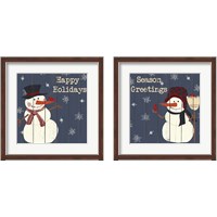 Framed Cardinals And Snowmen 2 Piece Framed Art Print Set