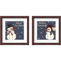 Framed 'Cardinals And Snowmen 2 Piece Framed Art Print Set' border=