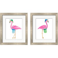 Framed Beach Flamingo 2 Piece Framed Art Print Set