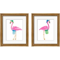 Framed Beach Flamingo 2 Piece Framed Art Print Set