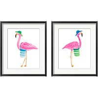 Framed Beach Flamingo 2 Piece Framed Art Print Set