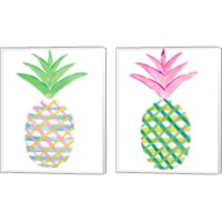 Framed 'Punched Up Pineapple 2 Piece Canvas Print Set' border=