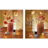 Framed 'Afternoon Poppy Still Life 2 Piece Art Print Set' border=