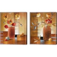 Framed 'Afternoon Poppy Still Life 2 Piece Canvas Print Set' border=